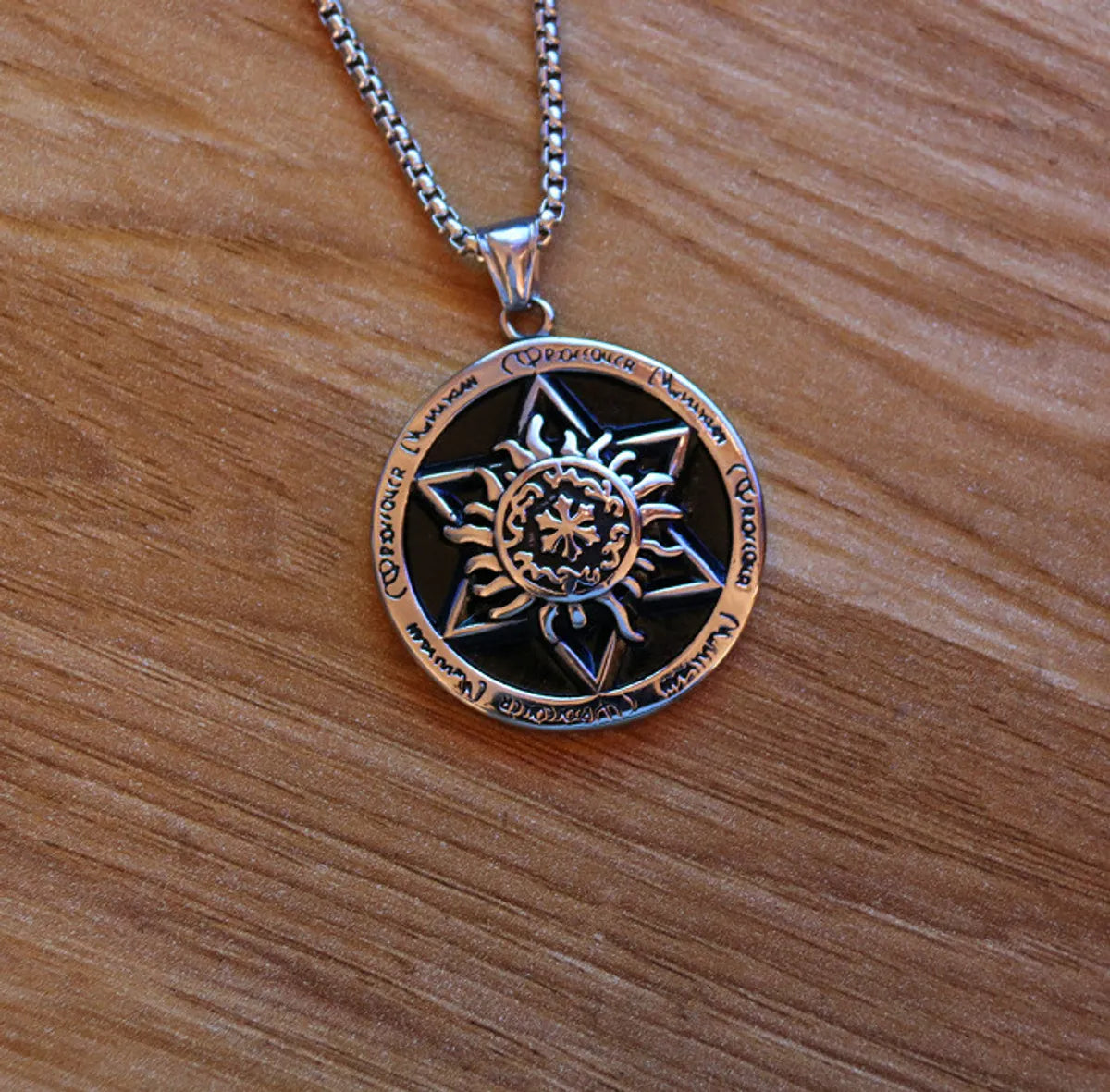 Six-Pointed Star Sun Titanium Steel Necklace