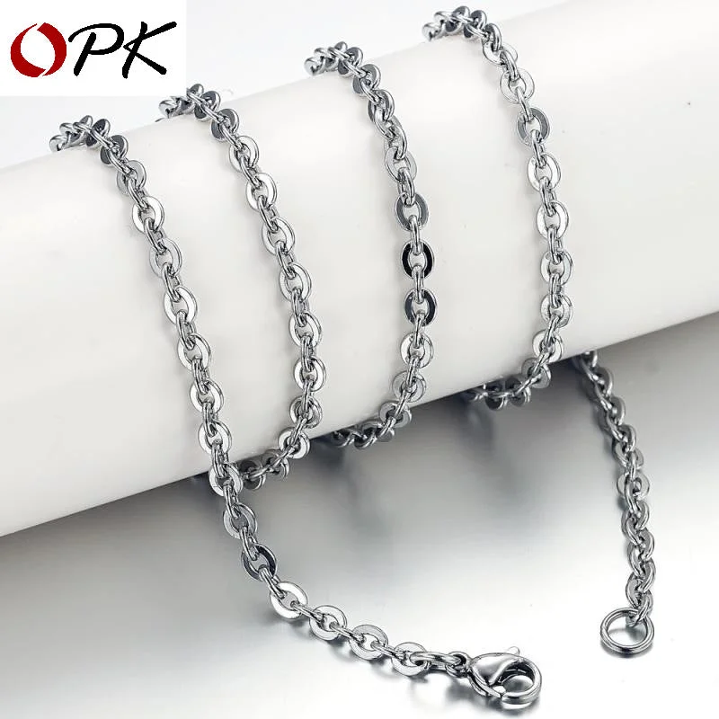 [62] White Face Width 3mm Length 50cm [with 5cm Extension Chain]]