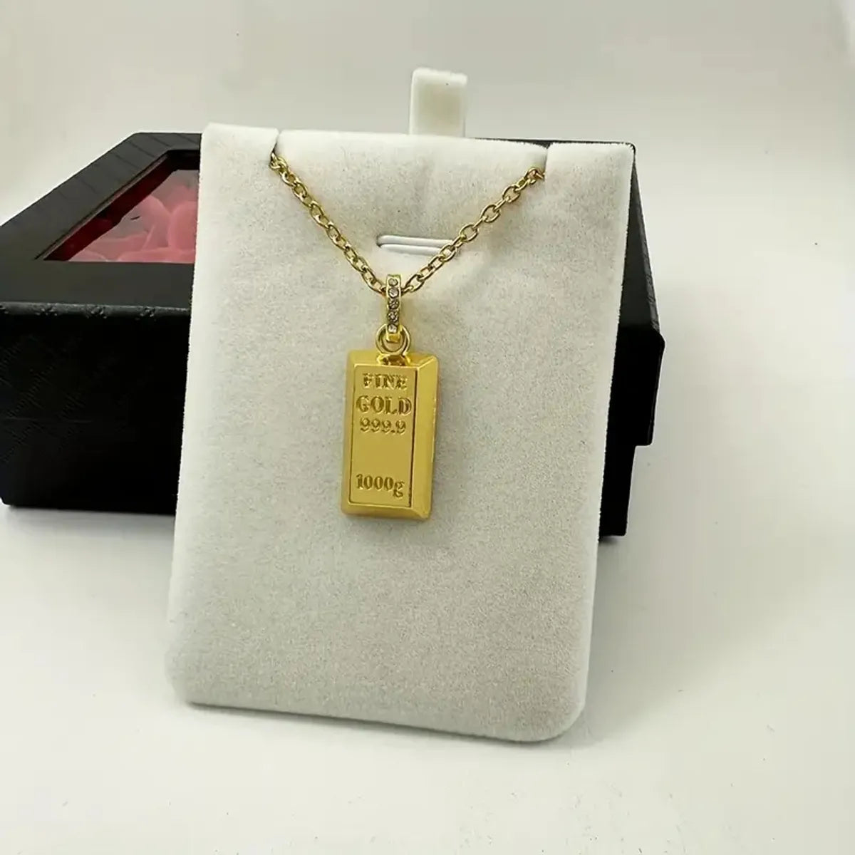 Women’s luxury diamond necklaces-Hip-Hop Simple Style Classic Style Letter Alloy Plating Artificial Rhinestones 18K Gold Plated Men'S Pendant Necklace