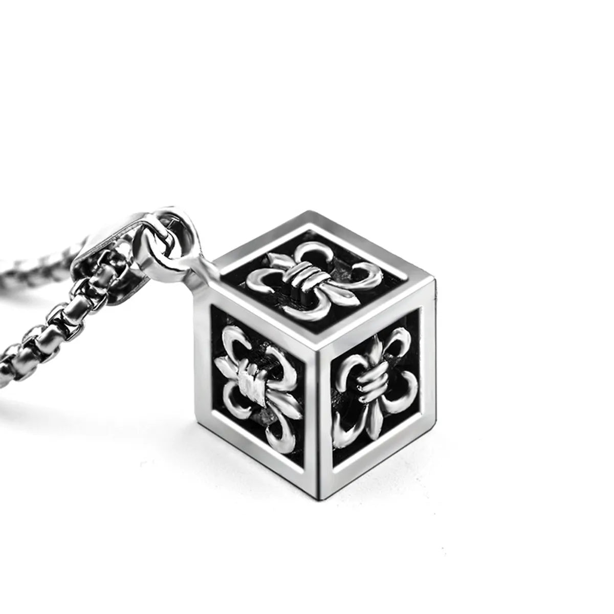 Rubik's Cube Titanium Steel Necklace