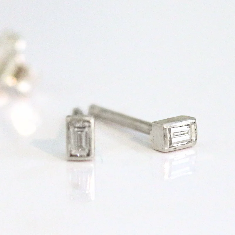 Women’s dangle earrings-DIAMOND BAGUETTE STUDS