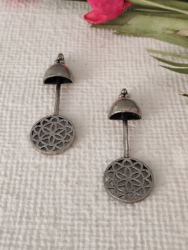 Women’s dainty stud earrings-Grey Color Tribal Earrings - EK-SFEAR138