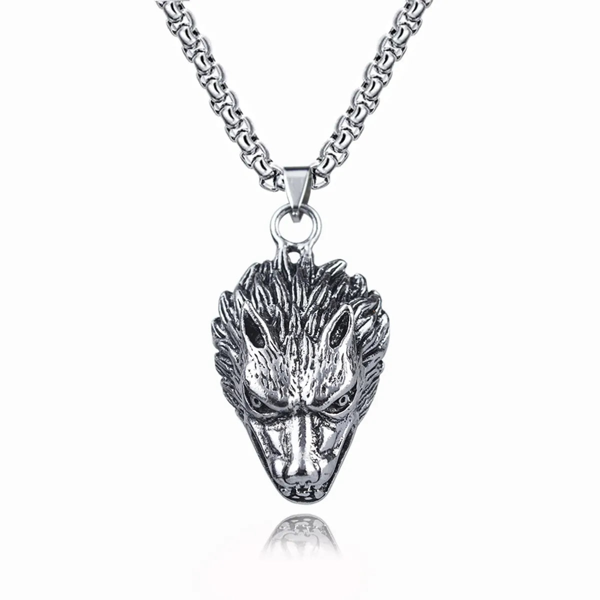 New Wolf Head Titanium Steel Necklace