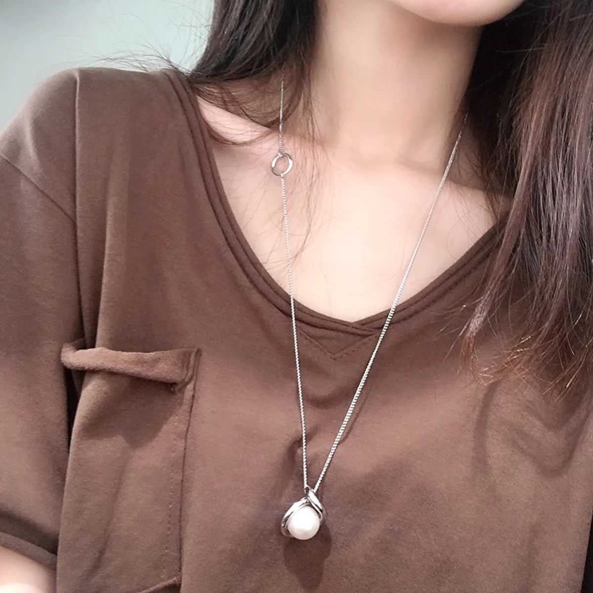 Women’s statement necklaces-Copper 18K Gold Plated Simple Style Commute Round Toggle Inlay Artificial Pearls Necklace