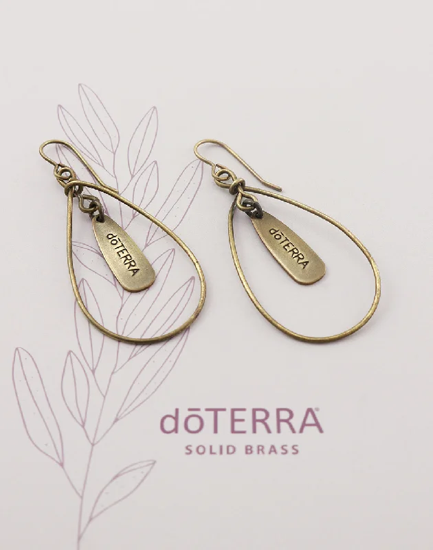 Women’s drop earrings with gemstones-doTERRA PURPOSE Logo Earrings