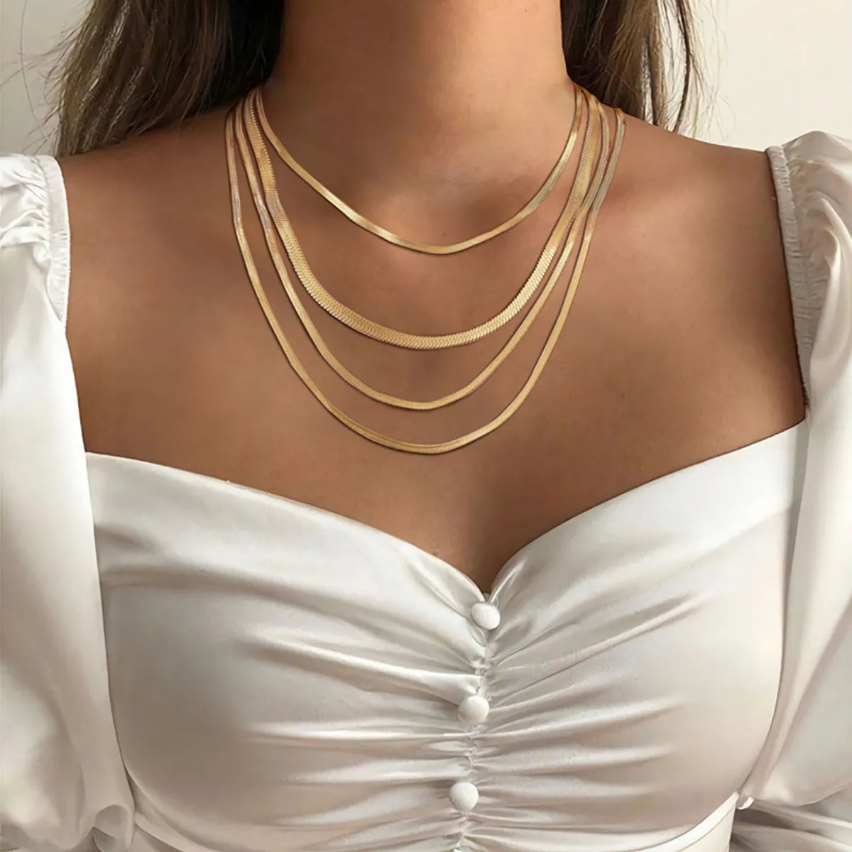 Women’s 3D pendant necklaces-Ins Style Retro Simple Style Solid Color Stainless Steel Plating 18k Gold Plated Necklace