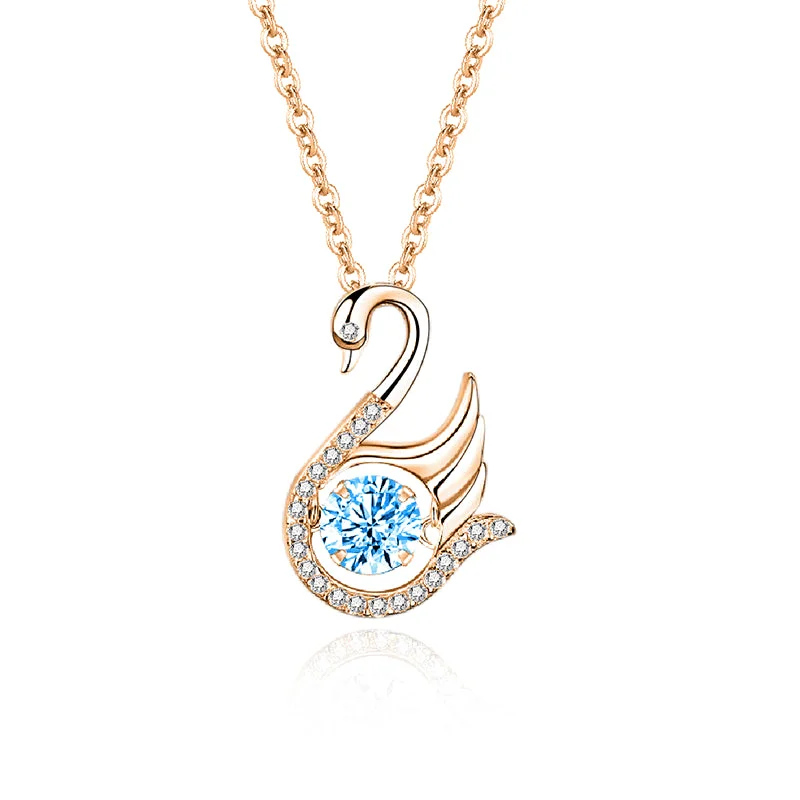 Zircon Sea Blue Diamond Rose Gold