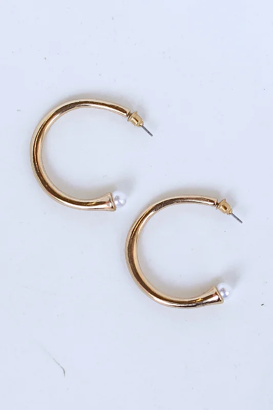 Women’s geometric earrings-FINAL SALE - Rachelle Gold Hoop Earrings