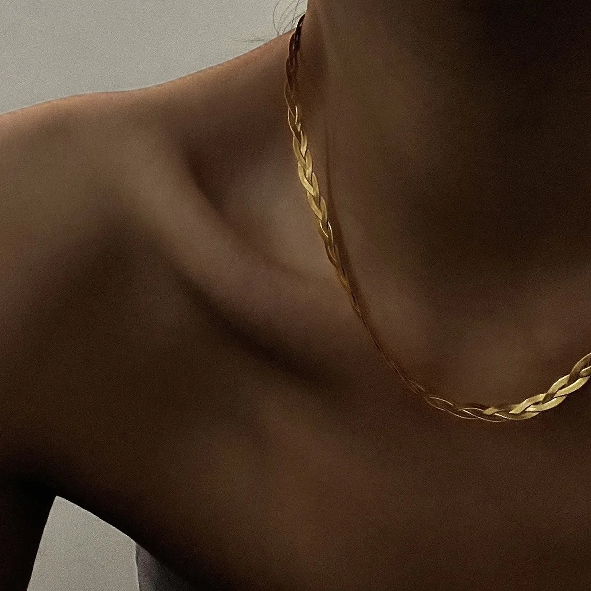 Women’s modern necklaces-Ig Style Simple Style Solid Color Stainless Steel Plating 18k Gold Plated Necklace