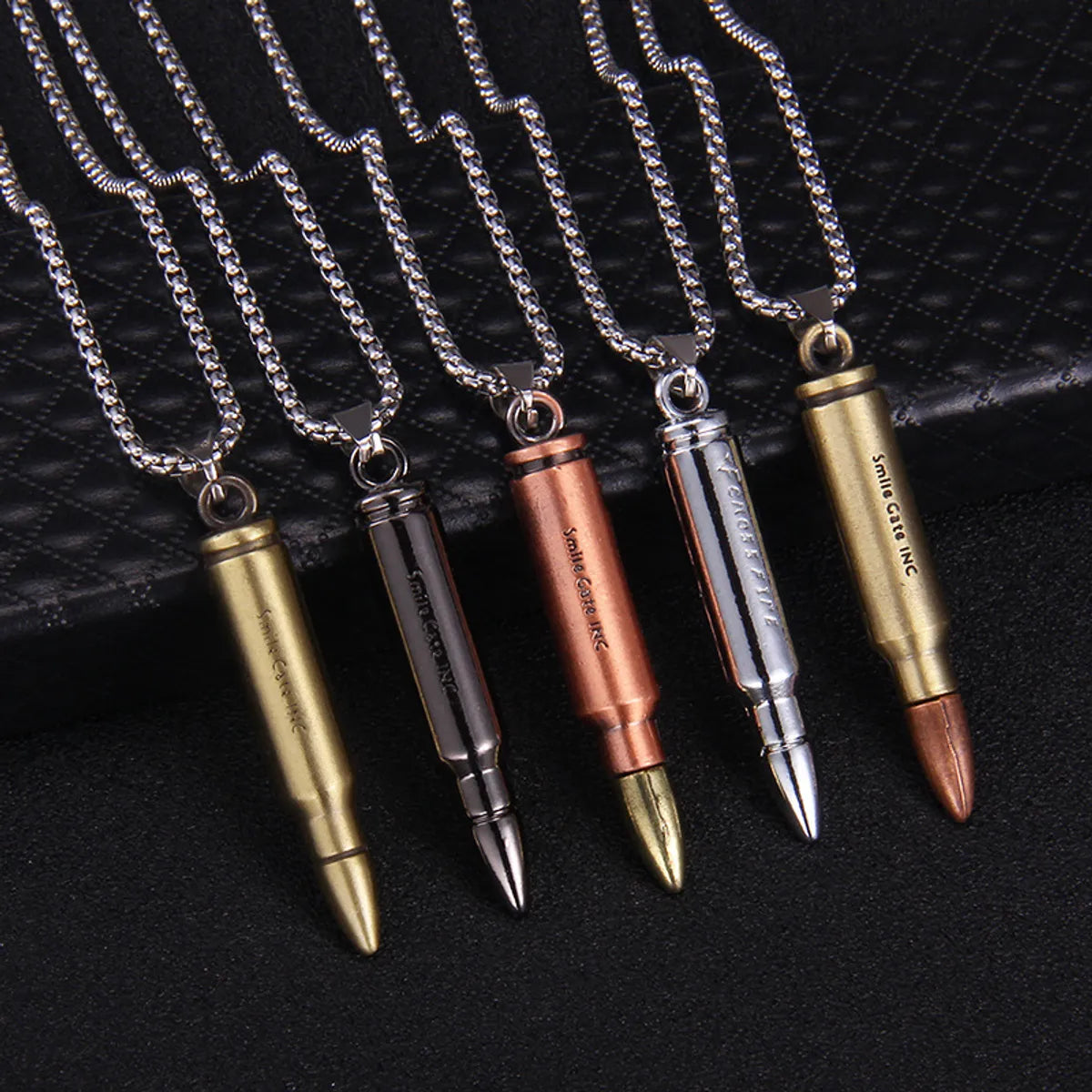 Women’s boho necklaces-Punk Bullet Stainless Steel Alloy Plating Men'S Pendant Necklace