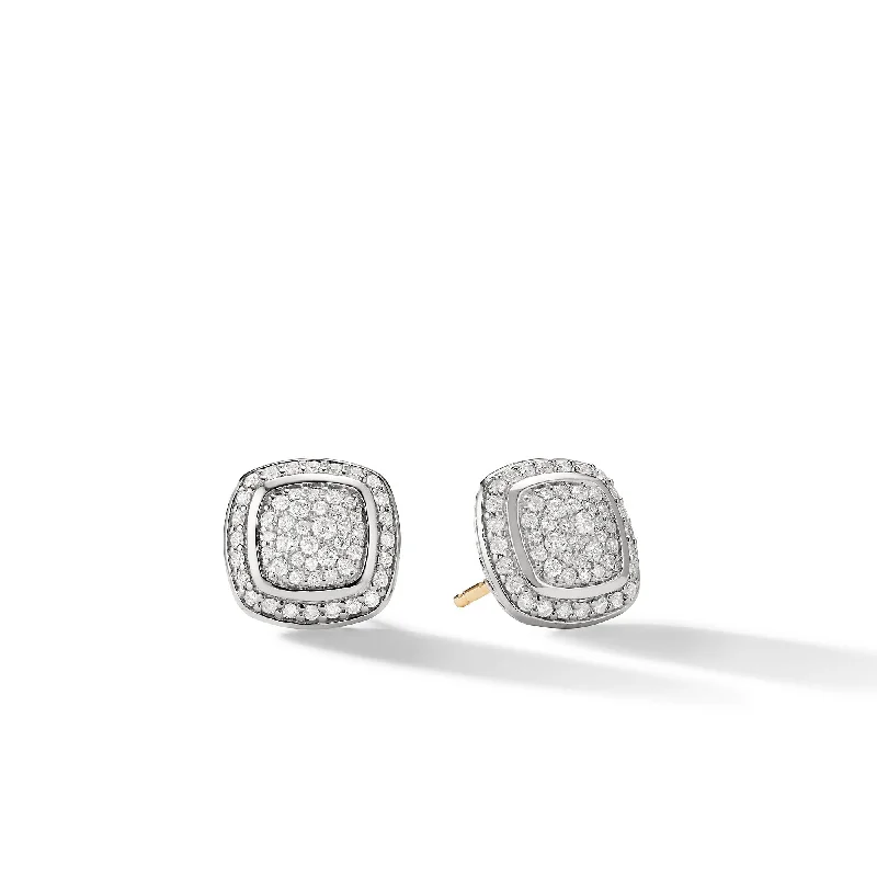 Women’s cubic zirconia earrings-Albion® Stud Earrings in Sterling Silver with Pavé Diamonds\, 7mm