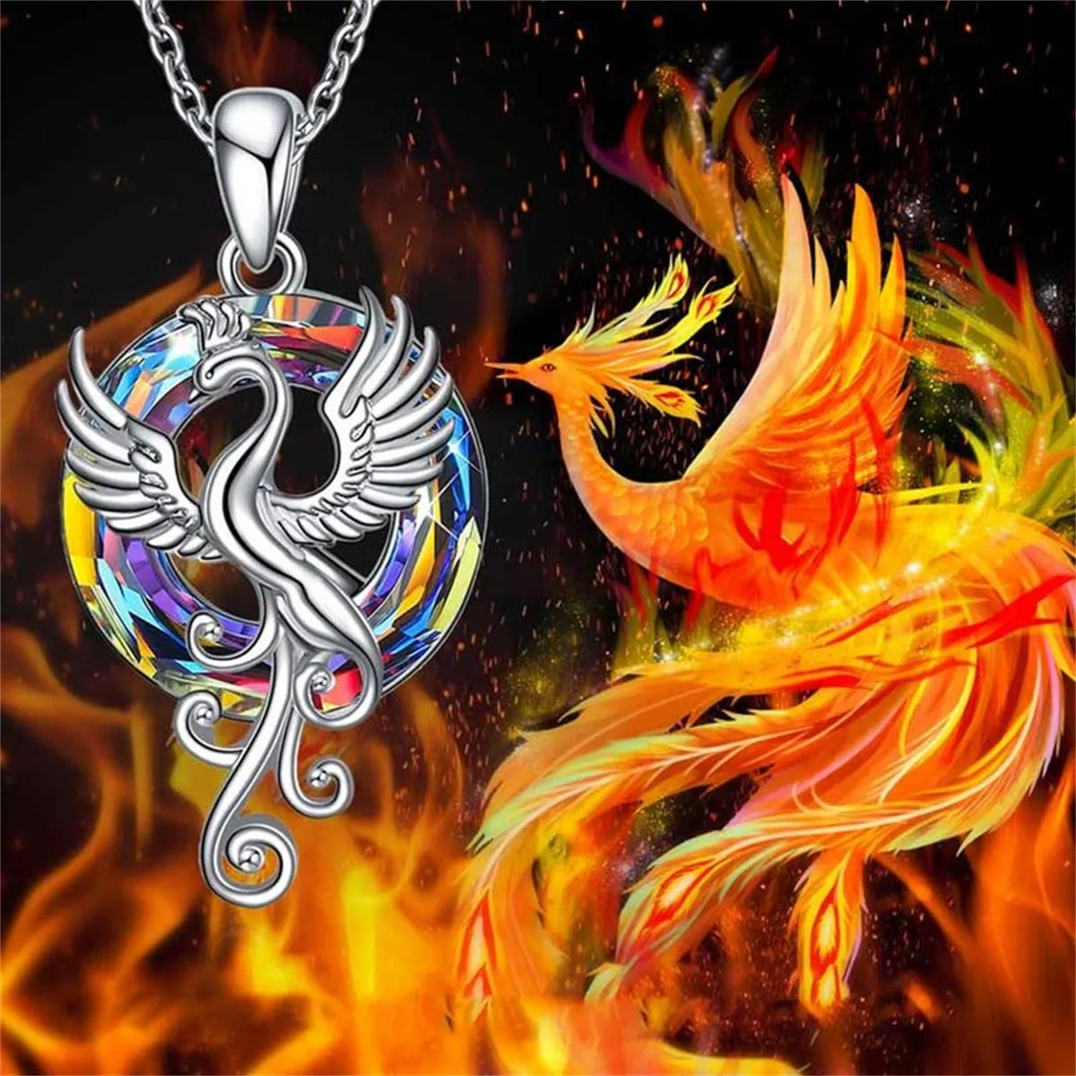 Women’s pendant necklaces-Fashion Phoenix Stainless Steel Plating Pendant Necklace 1 Piece