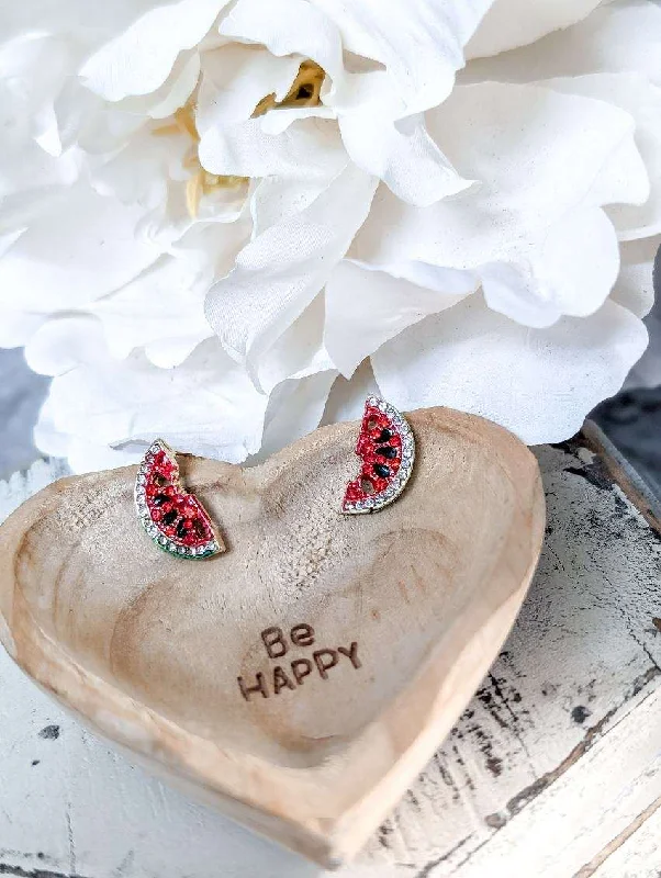 Women’s glamorous earrings-Adorable Watermelon Stud Earrings