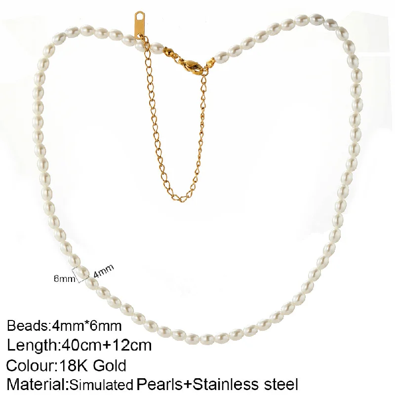 Oval Pearl Necklace 40cm 12cm