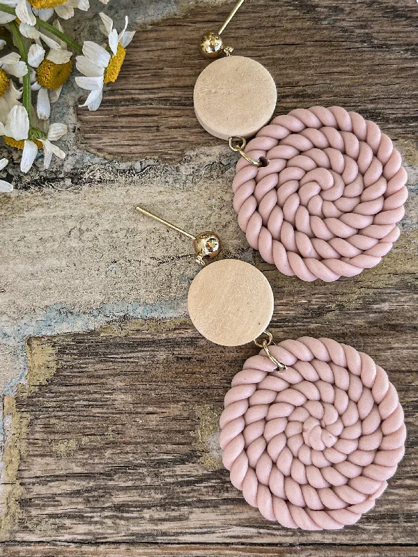 Women’s unique earrings-Beautiful Pink Clay Earrings