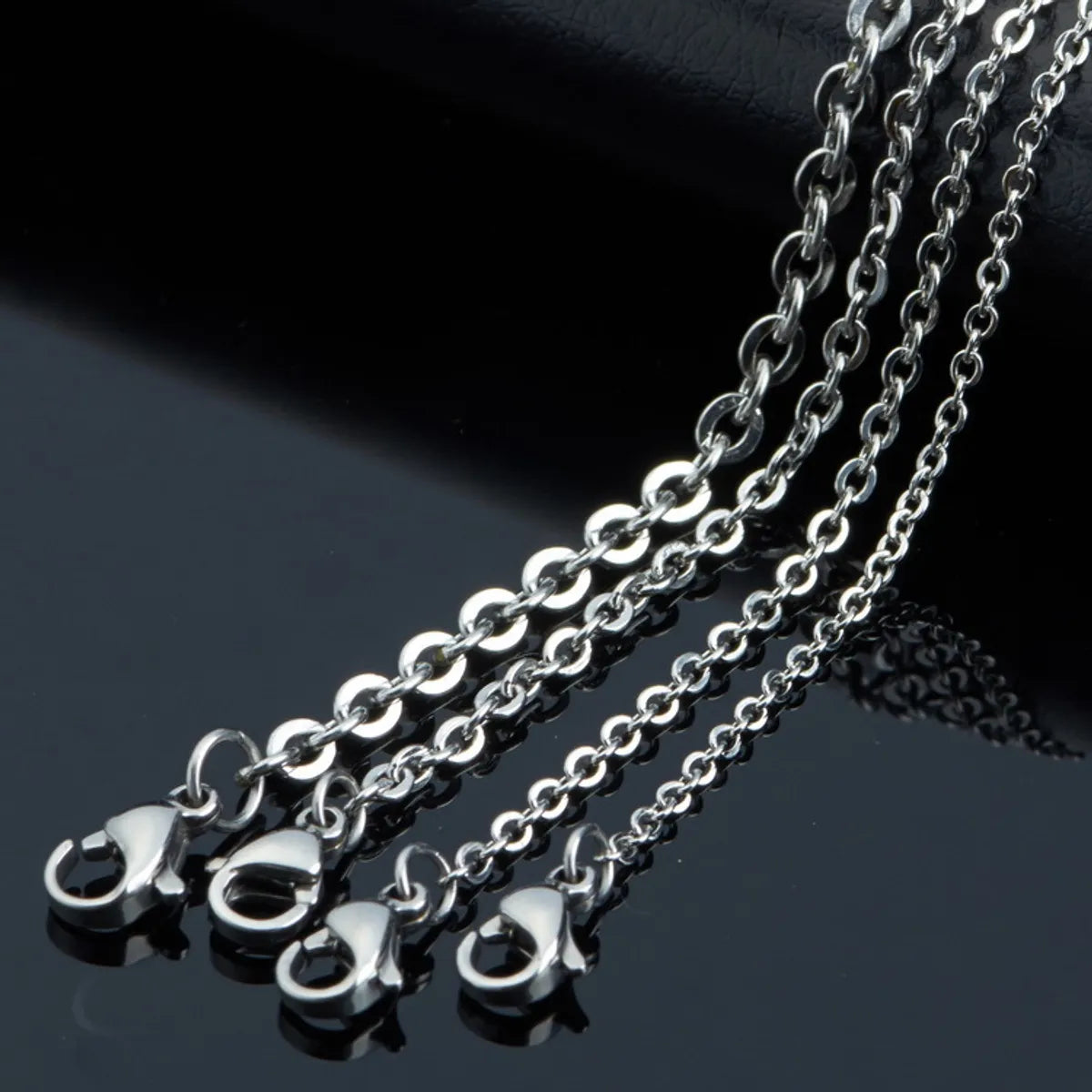 Women’s adjustable chain necklaces-Fashion Solid Color Titanium Steel Plating Necklace 1 Piece