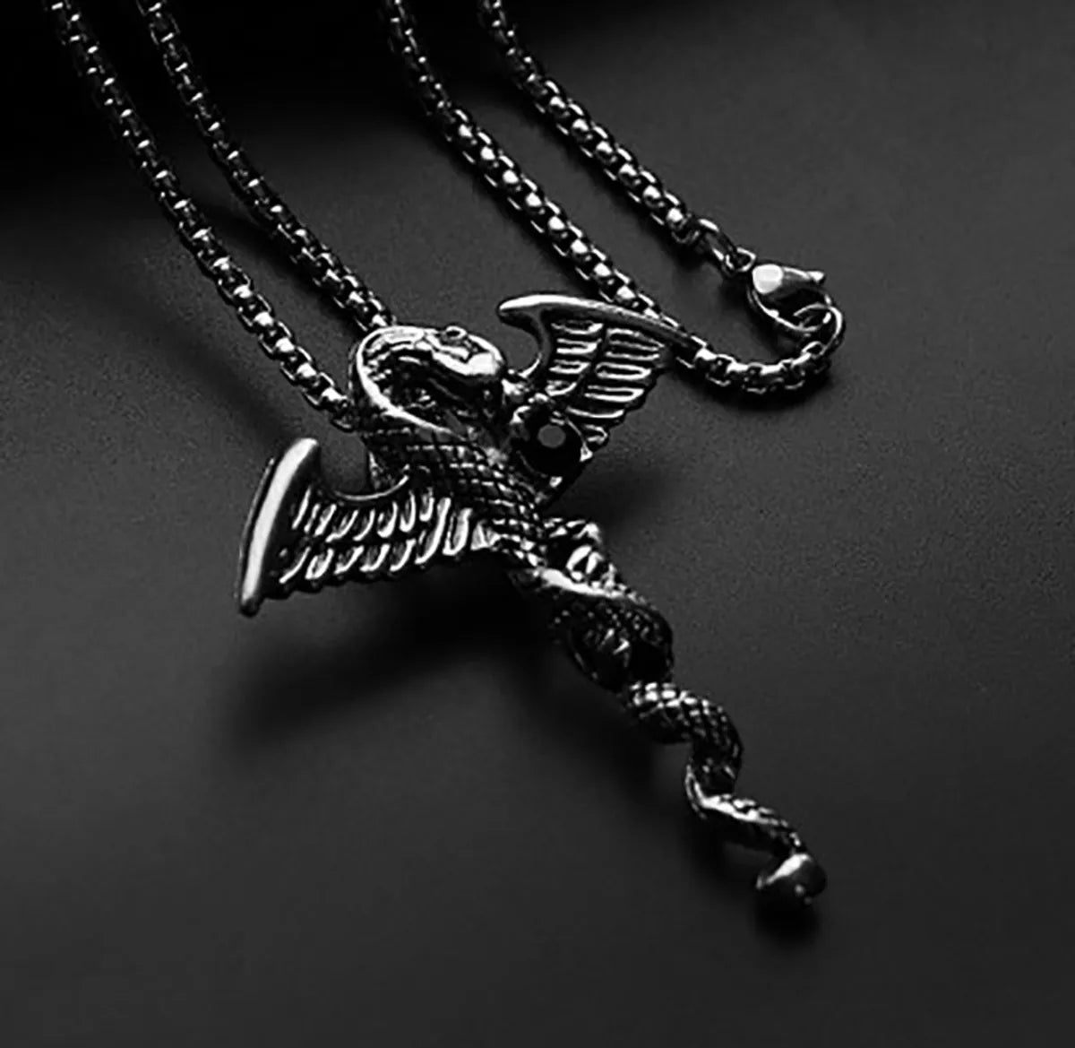 Dragon Flying in the Sky with Titanium Steel Necklace