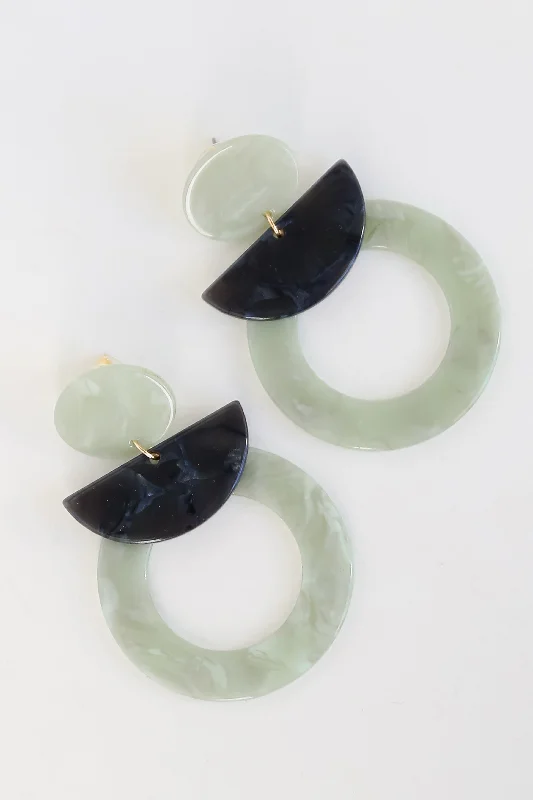 Women’s black diamond earrings-FINAL SALE - Jamie Mint Acrylic Drop Earrings