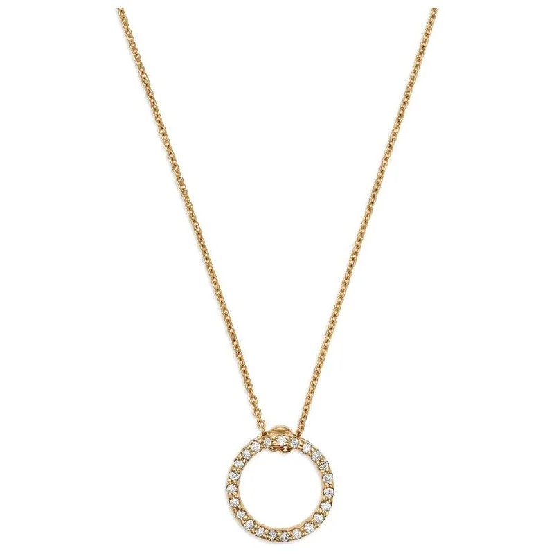 Women’s couple necklaces-Roberto Coin 18K Yellow X-Small Circle Tiny Treasure Diamond Pendant