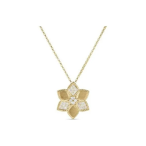 Women’s vintage-inspired necklaces-Roberto Coin 18K Yellow Gold Vernazza Diamond Necklace