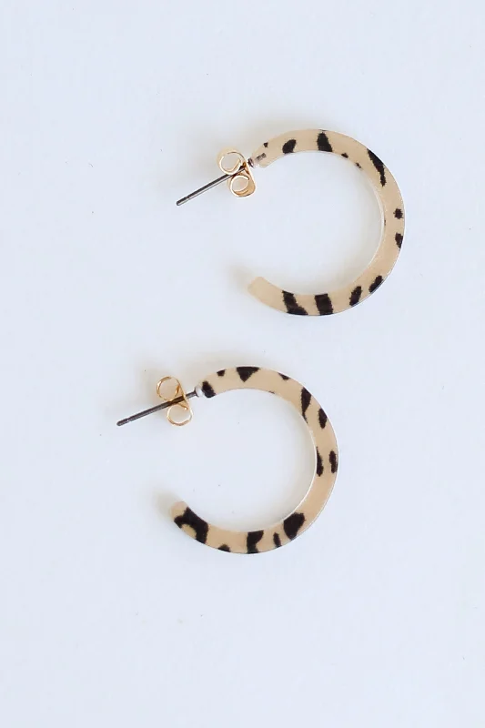 Women’s unique earrings-FINAL SALE - Lexi Acrylic Leopard Hoop Earrings