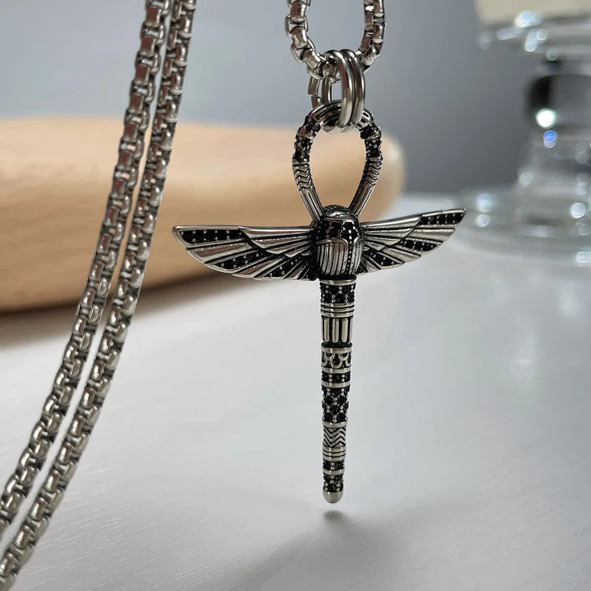 Women’s boho necklaces-Hip-Hop Dragonfly Stainless Steel No Inlay Men'S Pendant Necklace