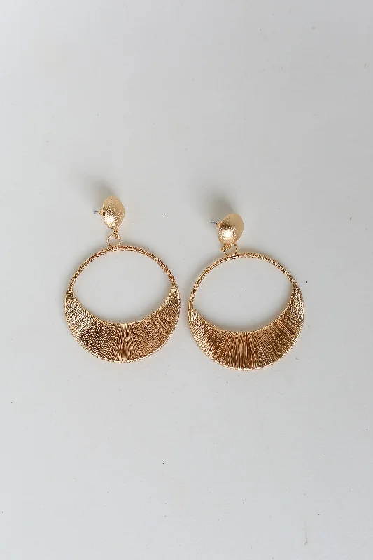 Women’s Swarovski crystal earrings-FINAL SALE - Nina Gold Statement Drop Earrings