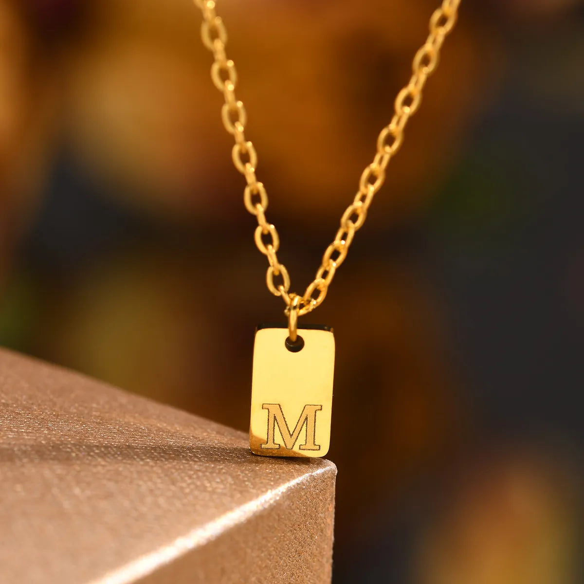 Women’s custom-designed necklaces-Stainless Steel 18K Gold Plated IG Style Letter Pendant Necklace