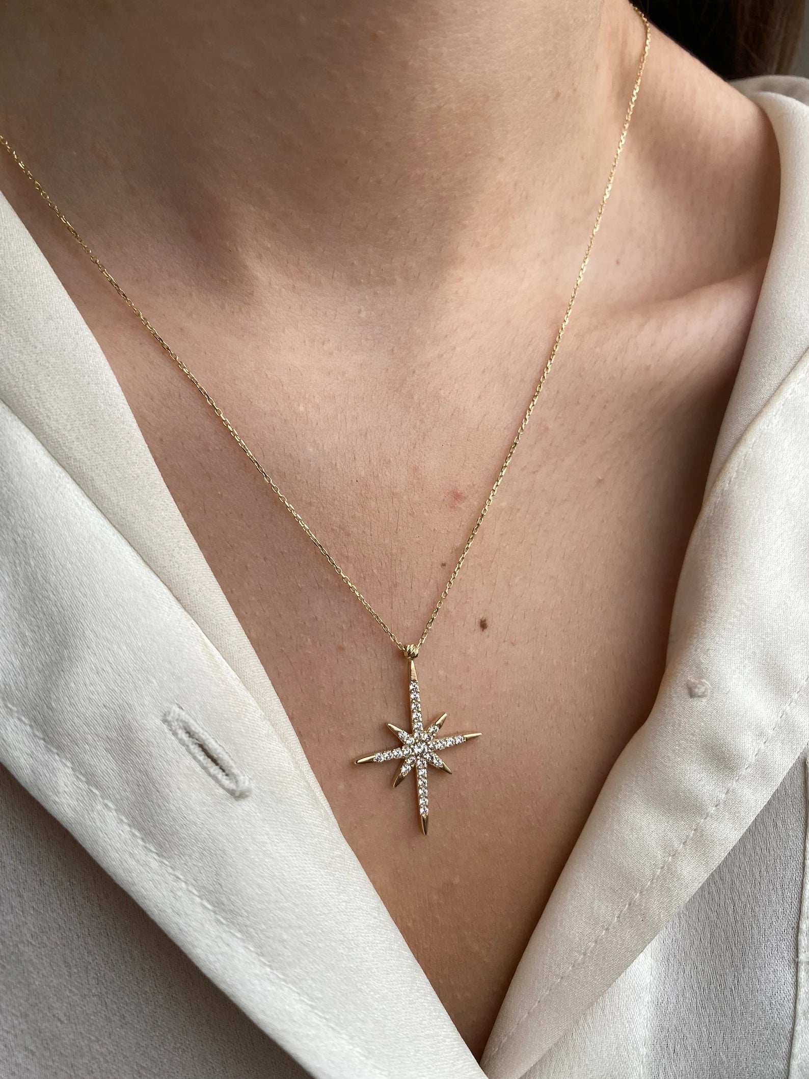 Women’s classic gold necklaces-Pole Star Necklace