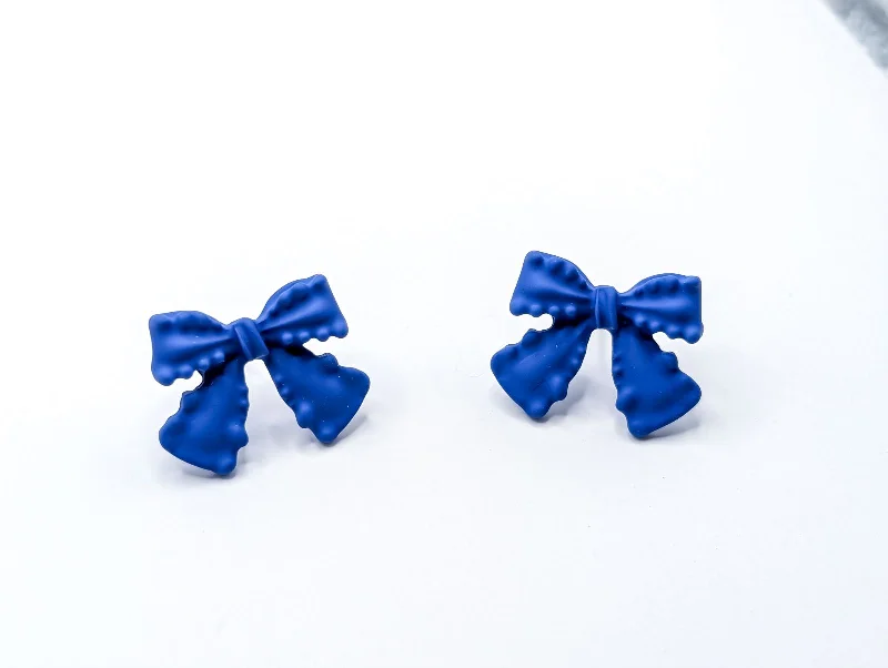 Women’s multi-colored earrings-Beautiful Blue Bow Earrings