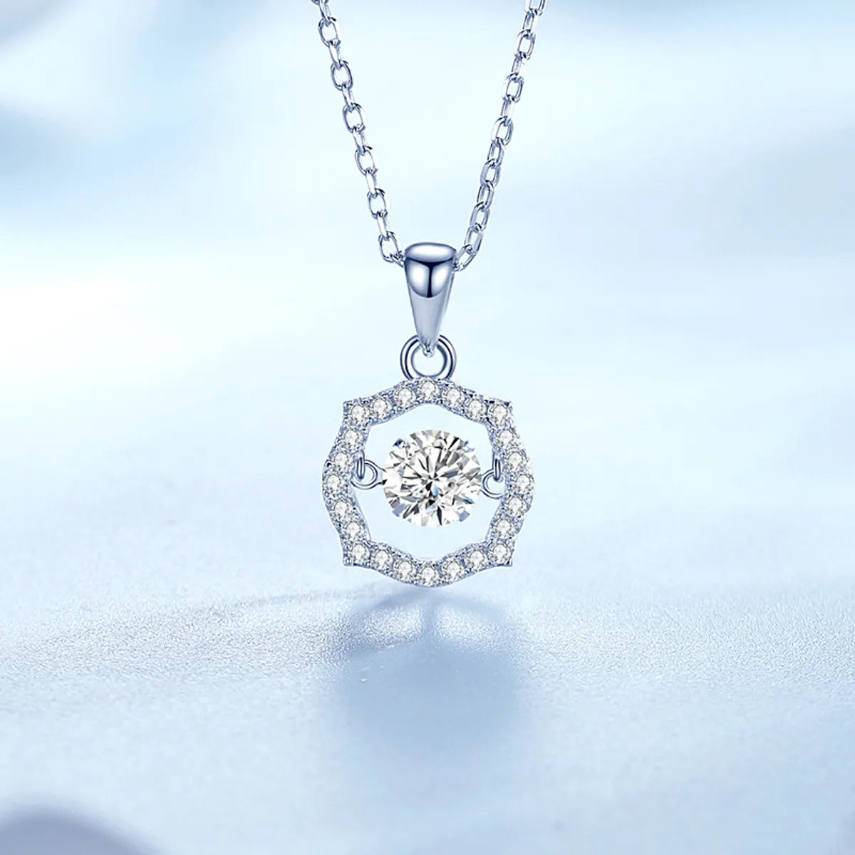 Women’s gemstone pendant necklaces-Simple Style Classic Style Solid Color Sterling Silver Inlay Moissanite Zircon Pendant Necklace