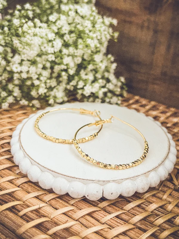 Women’s silver hoop earrings-Beautiful Gold Glimmer Hoop Earrings