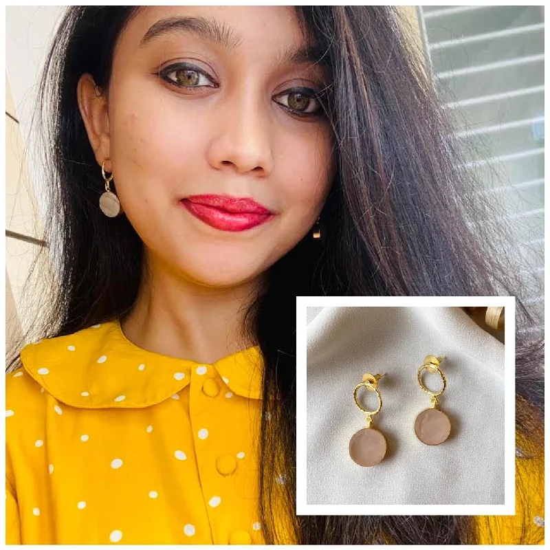 Women’s teardrop earrings-Golden Drum Earrings