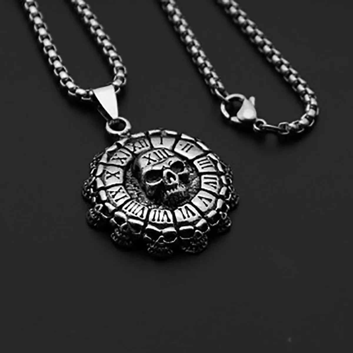 Digital Skull Titanium Steel Necklace