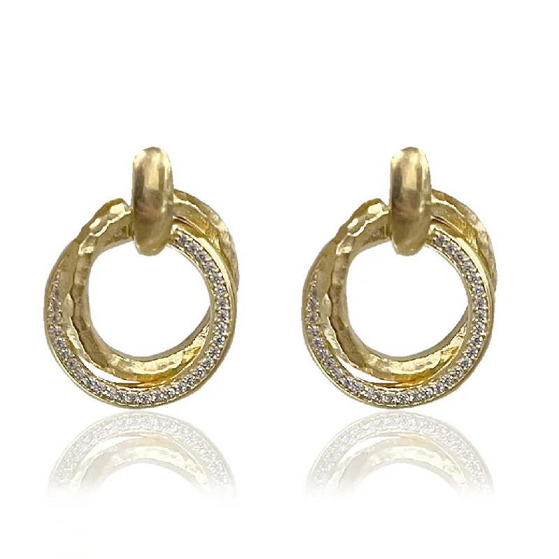 Women’s artistic earrings-GOLD TRINITY EARRINGS