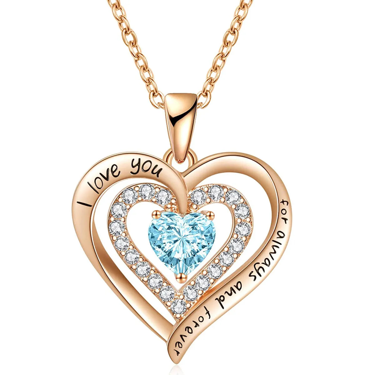 Women’s infinity necklaces-Basic Simple Style Heart Shape Sterling Silver Plating Inlay Zircon Rose Gold Plated Pendant Necklace