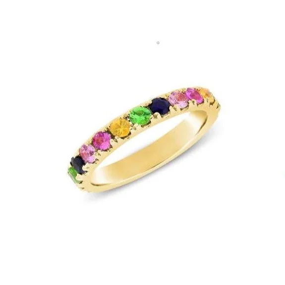 Women’s halo wedding rings-Multicolor Ring