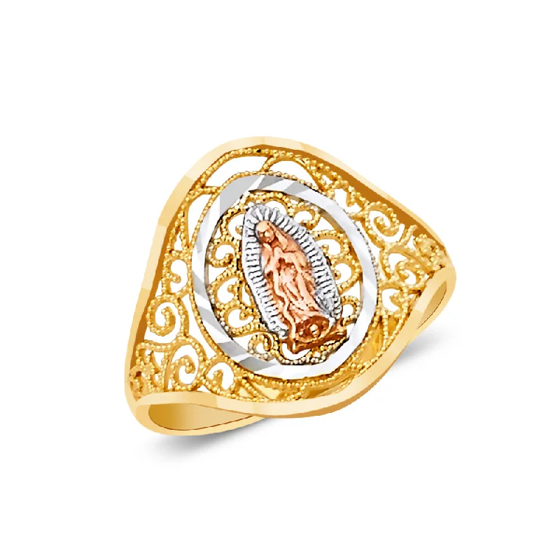 Women’s personalized rings-14K Solid Gold Religious Ring