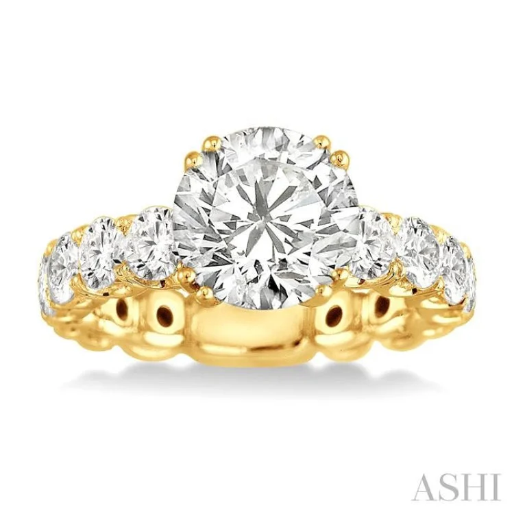 Women’s custom-made engagement rings-2 Ctw Diamond Semi-Mount Engagement Ring in 18K Yellow Gold