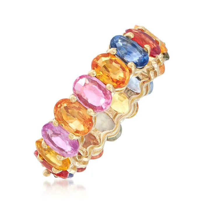 Women’s classic wedding rings-Sapphire Multicolor Eternity Ring