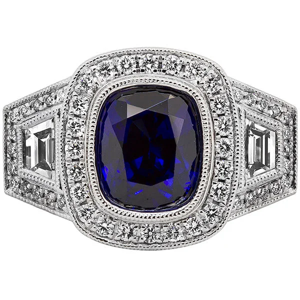 Women’s heirloom engagement rings-Gems of Distinction Collection's Platinum 4.21ct Sapphire & 1.22ctw Diamond Ring