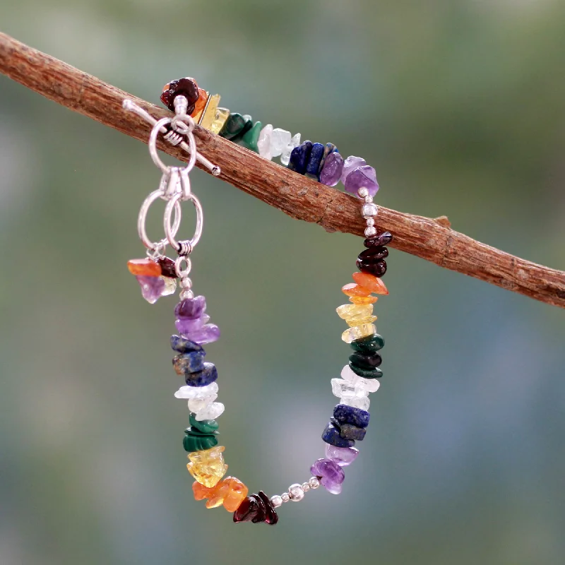 Women’s simple bracelets-Rite of Peace Handmade Beaded Gemstone Chakra Bracelet