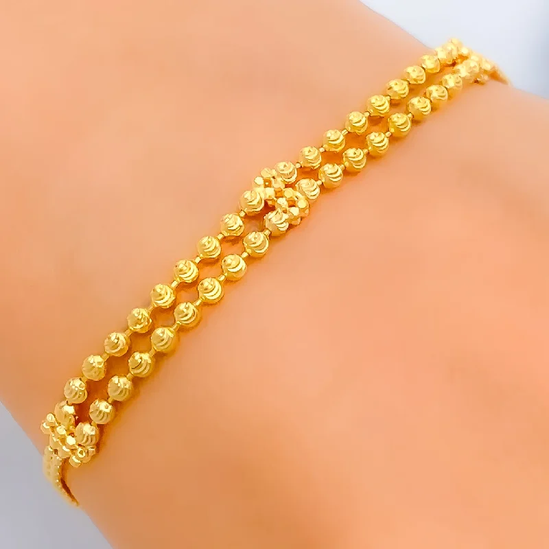 Women’s stackable bracelets-Tasteful Beadwork 22K Gold Bracelet