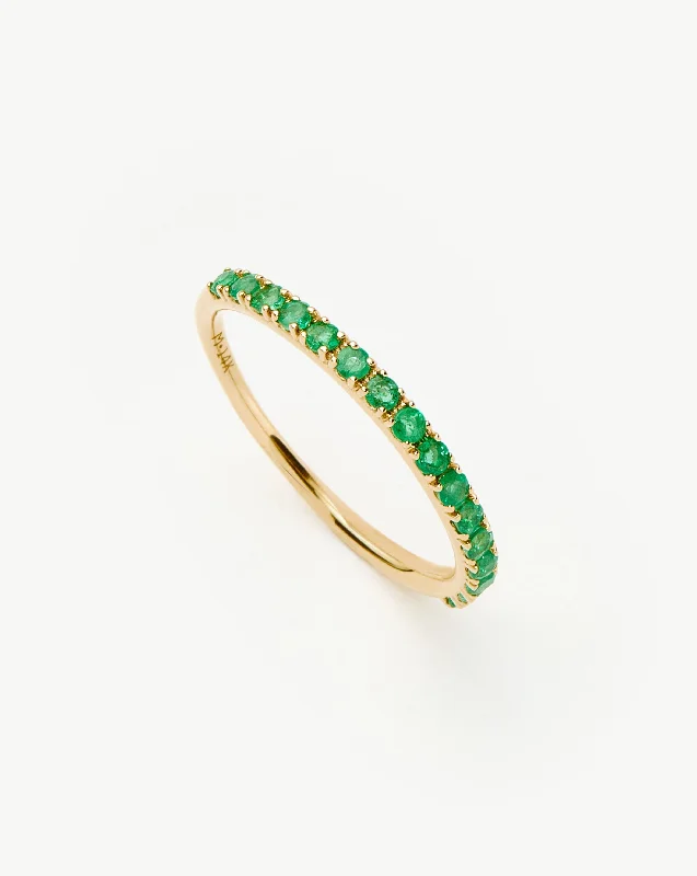 Women’s sapphire rings-Fine Half Emerald Eternity Ring