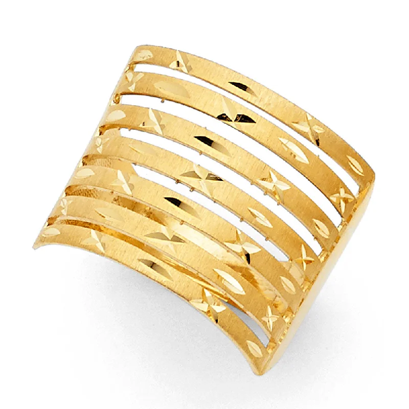 Women’s adjustable wedding bands-14K Solid Gold Semanario Fancy Ring