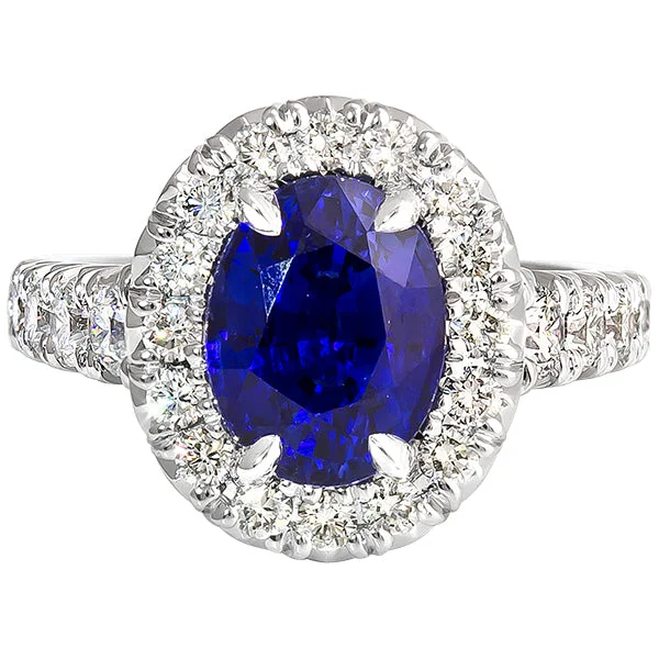 Women’s solitaire diamond engagement rings-Gems of Distinction Collection's Platinum 4.56ct Sapphire & 1.17ctw Diamond Ring