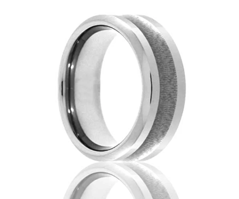 Women’s adjustable gemstone rings-Cobalt Brushed Inside Radius Ring