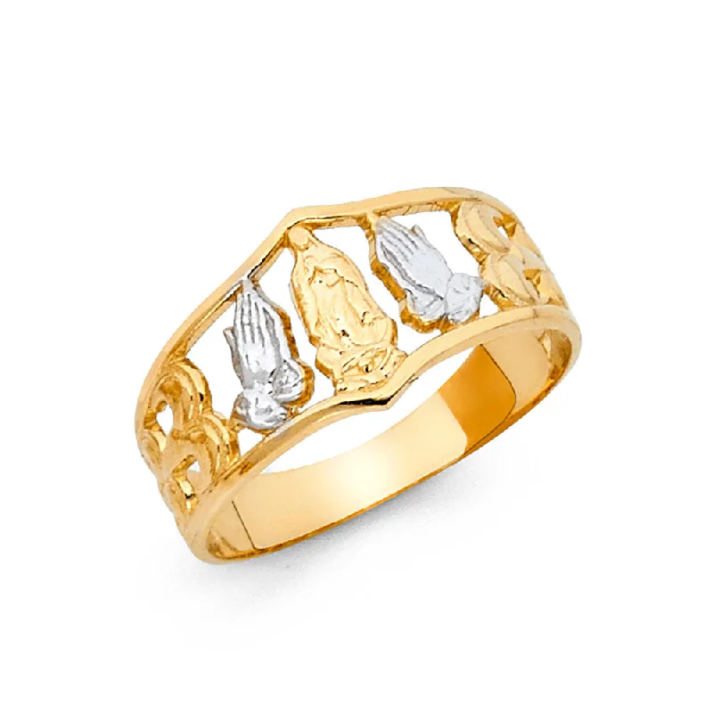 Women’s classic wedding rings-14K Solid Gold Religious Ring