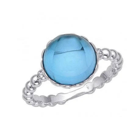 Women’s chunky gemstone rings-Blue Topaz Ring