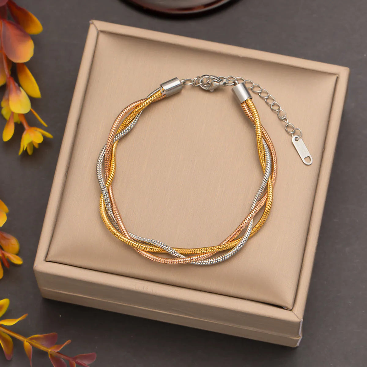 Women’s vintage charm bracelets-Wholesale Jewelry Streetwear Solid Color 304 Stainless Steel 18K Gold Plated Rose Gold Plated Plating Bracelets Necklace